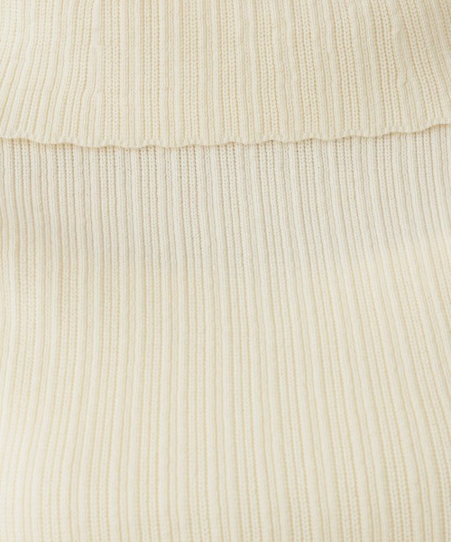 A part by(アパートバイ)の「オフショルリブニットプルオーバー_5分袖(ニット/セーター・レディース・アイボリー/ネイビー・FREE)」の8枚目の写真