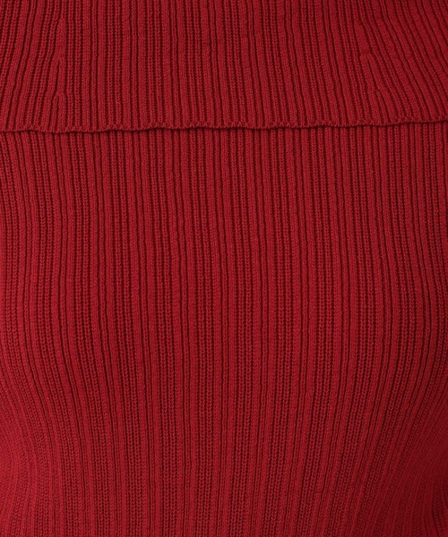 A part by(アパートバイ)の「オフショルリブニットプルオーバー_5分袖(ニット/セーター・レディース・アイボリー/ネイビー・FREE)」の16枚目の写真