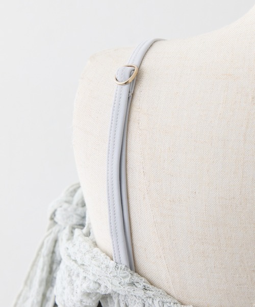 one after another NICE CLAUP（ワンアフターアナザーナイスクラップ）の「swimwear/シャーリングオフショル-バルーンミニスカート（3点セット)（水着・レディース・ミント/ブラック/ホワイト・FREE）」の13枚目の写真