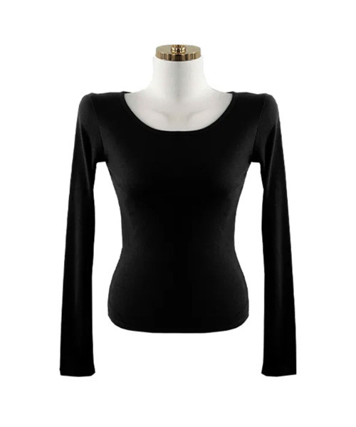 VIVID LADY(ビビッドレディー)の「ロングスリーブ ロンT 長袖 カットソー トップス(Tシャツ/カットソー・レディース・グレー/ライトブルー/カーキ/ブラック/アイボリー/ベージュ/ピンク/ブラウン/ブルー/チャコールグレー・FREE)」の19枚目の写真