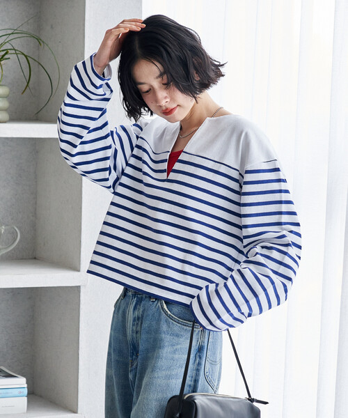 セール】CHANTECLAIR/シャントクレール 別注 バスクボーダー Vネック