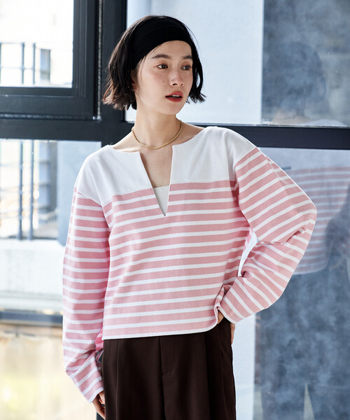 セール】CHANTECLAIR/シャントクレール 別注 バスクボーダー Vネック