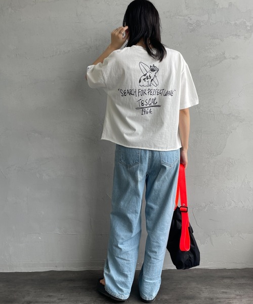 特注系列 手寫風LOGO BUHI背面印花剪邊T恤