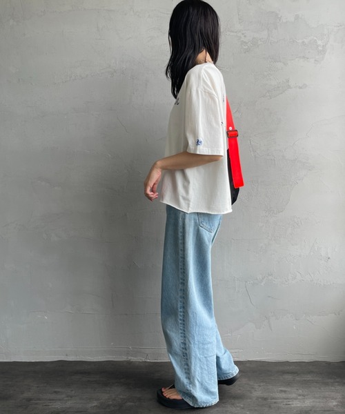 The Endless Summer（エンドレスサマー）の「[THE ENDLESS SUMMER/エンドレスサマー] 別注 手書き風ロゴ BUHIバックプリント カットオフTシャツ（Tシャツ/カットソー・レディース・ネイビー/ホワイト/ブラック/グレー・F）」の7枚目の写真