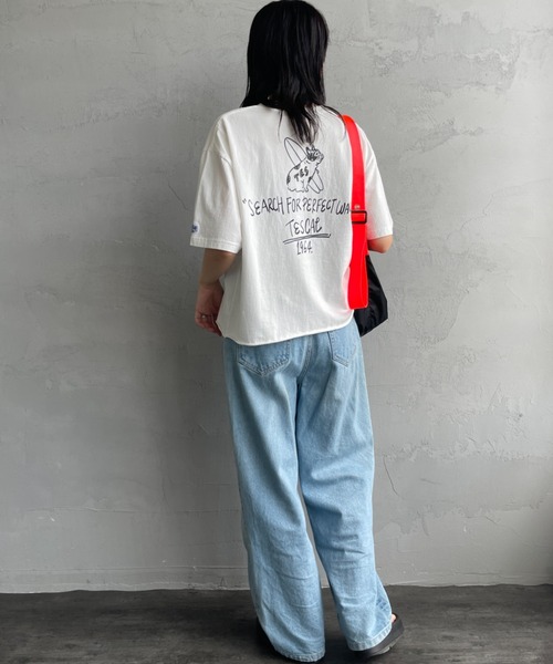 The Endless Summer（エンドレスサマー）の「[THE ENDLESS SUMMER/エンドレスサマー] 別注 手書き風ロゴ BUHIバックプリント カットオフTシャツ（Tシャツ/カットソー・レディース・ネイビー/ホワイト/ブラック/グレー・F）」の8枚目の写真