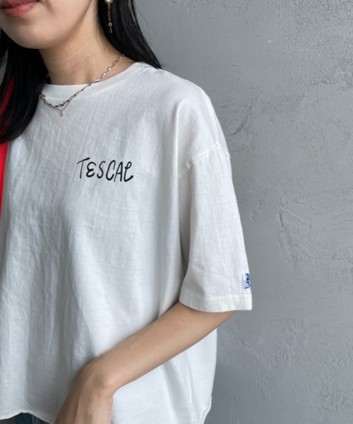 The Endless Summer（エンドレスサマー）の「[THE ENDLESS SUMMER/エンドレスサマー] 別注 手書き風ロゴ BUHIバックプリント カットオフTシャツ（Tシャツ/カットソー・レディース・ネイビー/ホワイト/ブラック/グレー・F）」の9枚目の写真