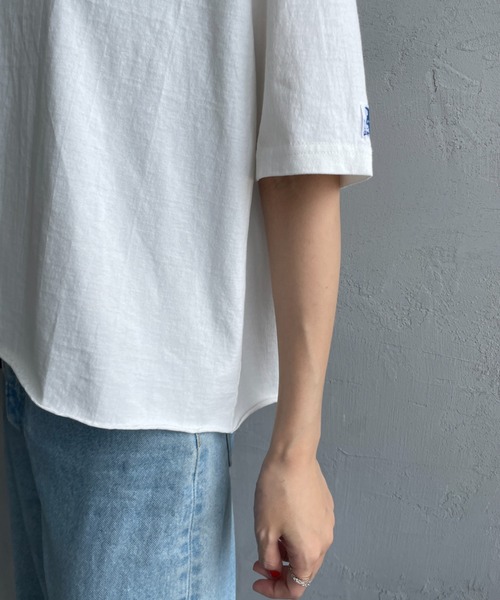 The Endless Summer（エンドレスサマー）の「[THE ENDLESS SUMMER/エンドレスサマー] 別注 手書き風ロゴ BUHIバックプリント カットオフTシャツ（Tシャツ/カットソー・レディース・ネイビー/ホワイト/ブラック/グレー・F）」の11枚目の写真