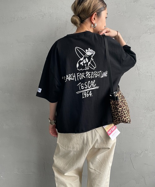 The Endless Summer（エンドレスサマー）の「[THE ENDLESS SUMMER/エンドレスサマー] 別注 手書き風ロゴ BUHIバックプリント カットオフTシャツ（Tシャツ/カットソー・レディース・ネイビー/ホワイト/ブラック/グレー・F）」の14枚目の写真