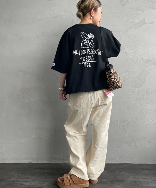 The Endless Summer（エンドレスサマー）の「[THE ENDLESS SUMMER/エンドレスサマー] 別注 手書き風ロゴ BUHIバックプリント カットオフTシャツ（Tシャツ/カットソー・レディース・ネイビー/ホワイト/ブラック/グレー・F）」の18枚目の写真