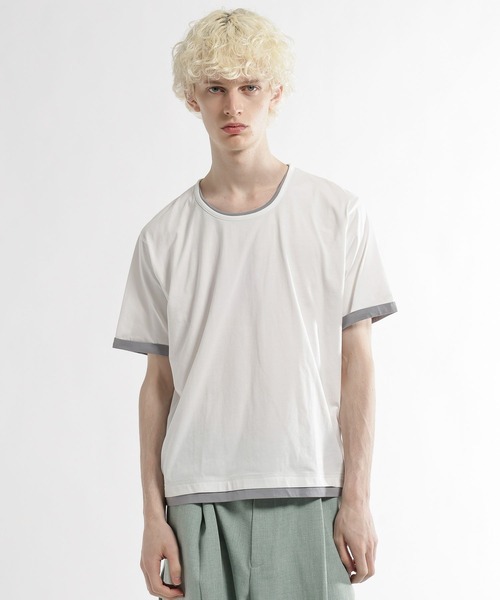 HARE（ハレ）の「【接触冷感】ユルネックレイヤードカット(HARE)（Tシャツ/カットソー・メンズ・ブルー/ブラック/ホワイト・SMALL/MEDIUM）」の22枚目の写真