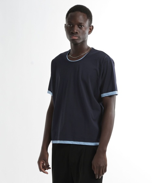 HARE（ハレ）の「【接触冷感】ユルネックレイヤードカット(HARE)（Tシャツ/カットソー・メンズ・ブルー/ブラック/ホワイト・SMALL/MEDIUM）」の15枚目の写真