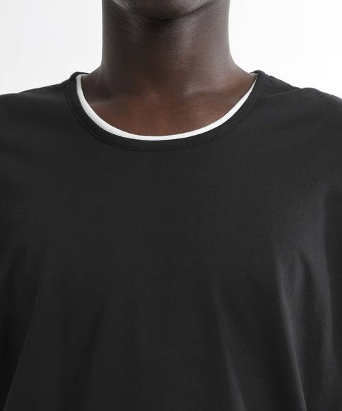 HARE（ハレ）の「【接触冷感】ユルネックレイヤードカット(HARE)（Tシャツ/カットソー・メンズ・ブルー/ブラック/ホワイト・SMALL/MEDIUM）」の7枚目の写真