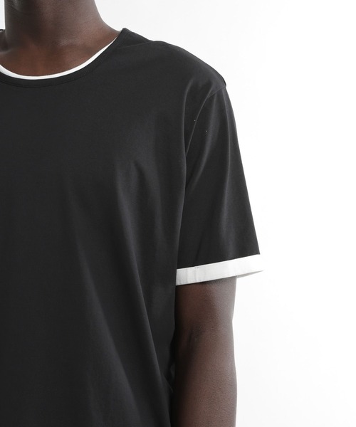 HARE（ハレ）の「【接触冷感】ユルネックレイヤードカット(HARE)（Tシャツ/カットソー・メンズ・ブルー/ブラック/ホワイト・SMALL/MEDIUM）」の8枚目の写真