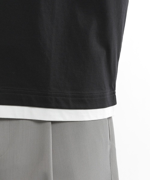 HARE（ハレ）の「【接触冷感】ユルネックレイヤードカット(HARE)（Tシャツ/カットソー・メンズ・ブルー/ブラック/ホワイト・SMALL/MEDIUM）」の9枚目の写真