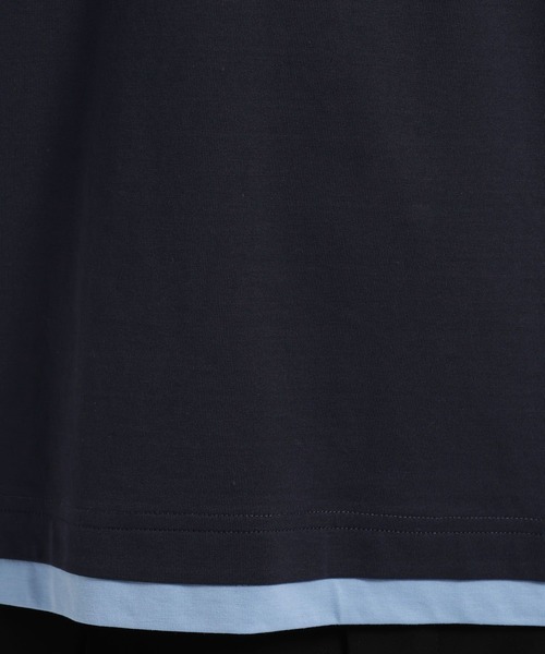 HARE（ハレ）の「【接触冷感】ユルネックレイヤードカット(HARE)（Tシャツ/カットソー・メンズ・ブルー/ブラック/ホワイト・SMALL/MEDIUM）」の5枚目の写真