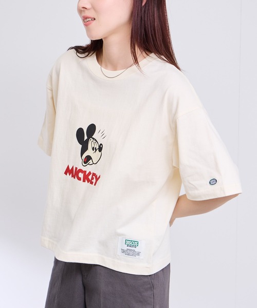 DISCUS(ディスカス)の「【DISCUS×MICKEY MOUSE】ショート丈Tシャツ(Tシャツ/カットソー・レディース・ホワイト/スミクロ・M)」の7枚目の写真