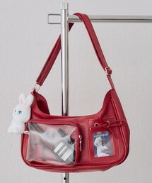 continuer de NICE CLAUP（コンティニューデナイスクラップ）の「【魅せるポケットで推しをアピール】クリアポケットリボンバッグ（ショルダーバッグ）」