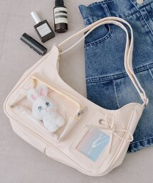 continuer de NICE CLAUP（コンティニューデナイスクラップ）の「【魅せるポケットで推しをアピール】クリアポケットリボンバッグ（ショルダーバッグ）」