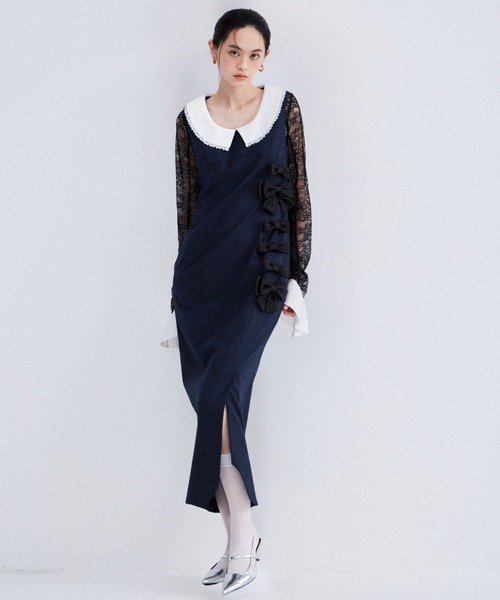 ミックスドリボンラインドレス / mixed ribbon line dress（ドレス