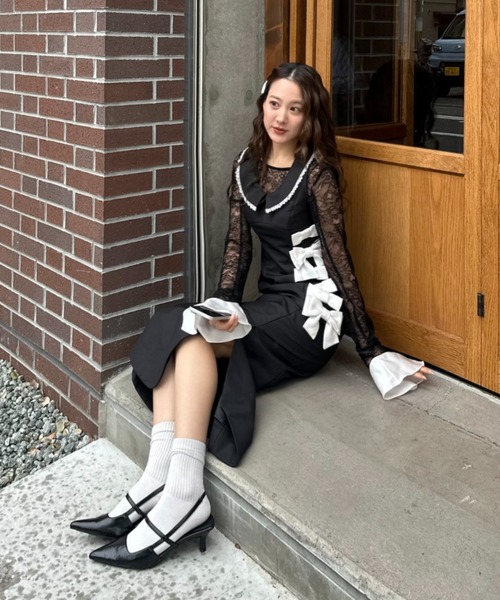 ミックスドリボンラインドレス / mixed ribbon line dress（ドレス
