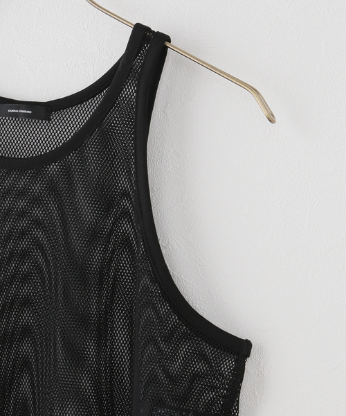 JOURNAL STANDARD（ジャーナルスタンダード）の「メッシュ2WAYタンクトップ（タンクトップ・レディース・ホワイト×ホワイト/ブラック・FREE）」の4枚目の写真