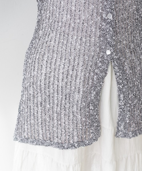natural couture(ナチュラルクチュール)の「ネップ透かし編みカーデ(カーディガン/ボレロ・レディース・アイボリー/ブラック系その他・FREE)」の19枚目の写真