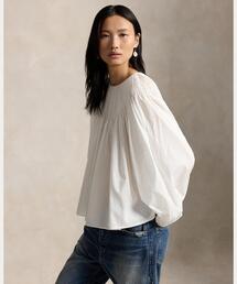 ローレン ラルフローレン ストレッチ ポリエステル ブラウス ノーカラー シャツ LAUREN RALPH LAUREN（ローレン ラルフローレン） ブラウス シャツ