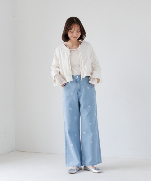 flower（フラワー）の「ブルームエンブロイダリーパンツ（デニムパンツ・レディース・ライトブルー/ブルー系その他・SMALL/MEDIUM）」の18枚目の写真