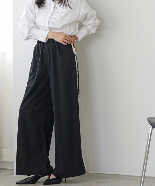 mili an deni（ミリアンデニ）の「サイドフリルイージーパンツ（その他パンツ・レディース・グレー/ブラック/ベージュ・M）」の4枚目の写真