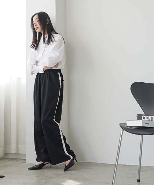 mili an deni（ミリアンデニ）の「サイドフリルイージーパンツ（その他パンツ・レディース・グレー/ブラック/ベージュ・M）」の7枚目の写真