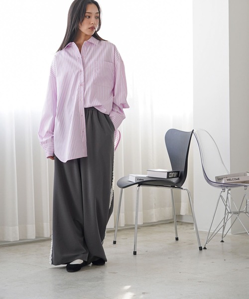 mili an deni（ミリアンデニ）の「サイドフリルイージーパンツ（その他パンツ・レディース・グレー/ブラック/ベージュ・M）」の12枚目の写真