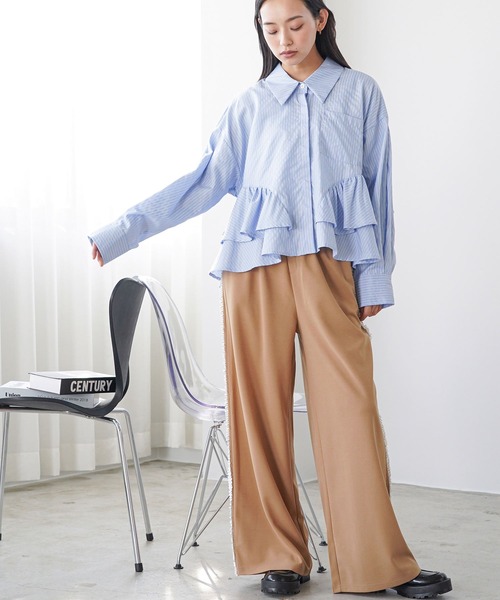 mili an deni（ミリアンデニ）の「サイドフリルイージーパンツ（その他パンツ・レディース・グレー/ブラック/ベージュ・M）」の16枚目の写真