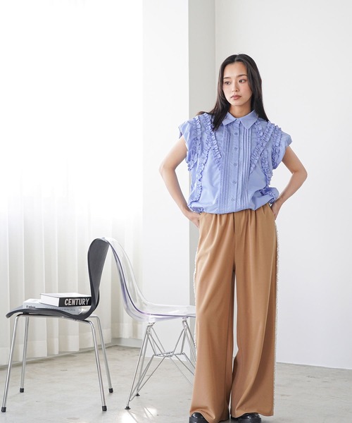 mili an deni（ミリアンデニ）の「サイドフリルイージーパンツ（その他パンツ・レディース・グレー/ブラック/ベージュ・M）」の17枚目の写真