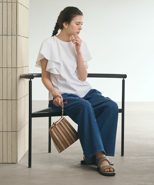 BEAUTY&YOUTH UNITED ARROWS(ビューティーアンドユースユナイテッドアローズ)の「【WEB限定】ラッフル フリルスリーブプルオーバー 遮熱 吸水速乾(Tシャツ/カットソー・レディース・ライトブルー/ブラック/オレンジ/オフホワイト・FREE)」の16枚目の写真