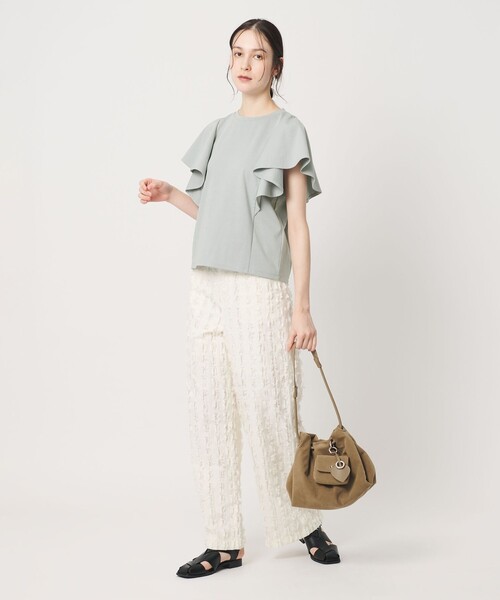 BEAUTY&YOUTH UNITED ARROWS(ビューティーアンドユースユナイテッドアローズ)の「【WEB限定】ラッフル フリルスリーブプルオーバー 遮熱 吸水速乾(Tシャツ/カットソー・レディース・ライトブルー/ブラック/オレンジ/オフホワイト・FREE)」の21枚目の写真