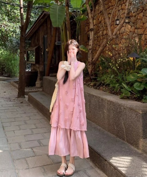 Ritzy(リッツィー)の「レースデザインAライン ノースリーブワンピース(ワンピース・レディース・ホワイト/ブラック/ピンク・L/M)」の6枚目の写真