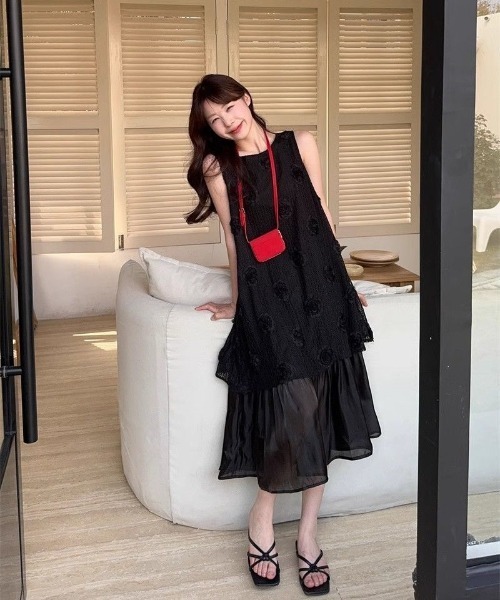 Ritzy(リッツィー)の「レースデザインAライン ノースリーブワンピース(ワンピース・レディース・ホワイト/ブラック/ピンク・L/M)」の16枚目の写真
