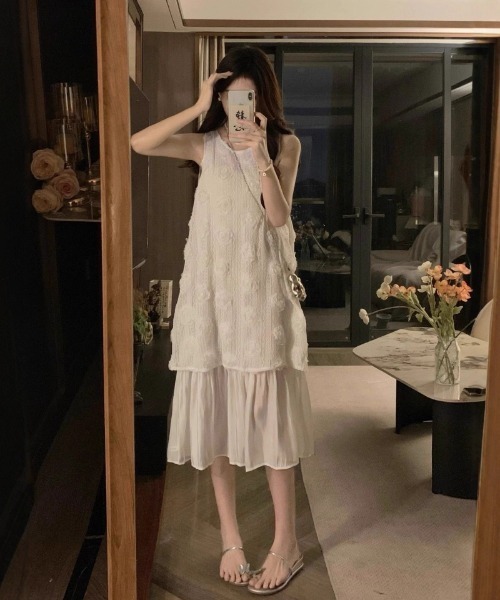 Ritzy(リッツィー)の「レースデザインAライン ノースリーブワンピース(ワンピース・レディース・ホワイト/ブラック/ピンク・L/M)」の13枚目の写真