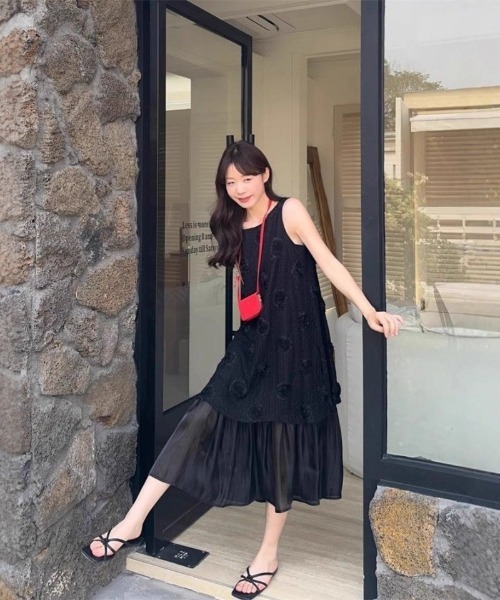 Ritzy(リッツィー)の「レースデザインAライン ノースリーブワンピース(ワンピース・レディース・ホワイト/ブラック/ピンク・L/M)」の19枚目の写真