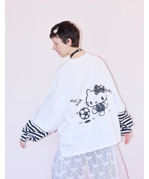 /Little sunny bite/hello kitty x little sunny bite fake layered long tee