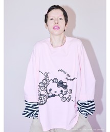 /Little sunny bite/hello kitty x little sunny bite fake layered long tee