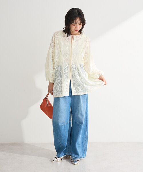 Green Parks(グリーンパークス)の「メッシュレースタック入りプルオーバー(Tシャツ/カットソー・レディース・ブラウン/ブラック/アイボリー・FREE)」の15枚目の写真