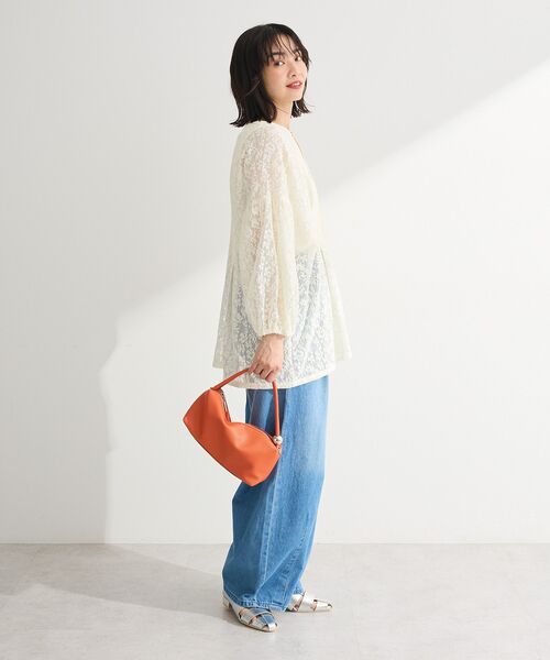 Green Parks(グリーンパークス)の「メッシュレースタック入りプルオーバー(Tシャツ/カットソー・レディース・ブラウン/ブラック/アイボリー・FREE)」の16枚目の写真