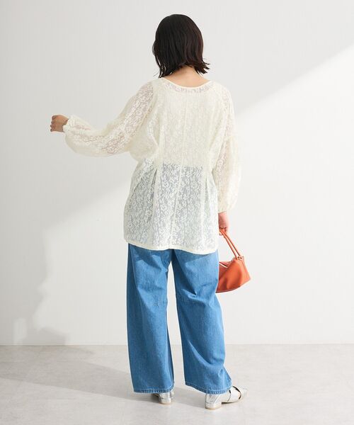 Green Parks(グリーンパークス)の「メッシュレースタック入りプルオーバー(Tシャツ/カットソー・レディース・ブラウン/ブラック/アイボリー・FREE)」の17枚目の写真