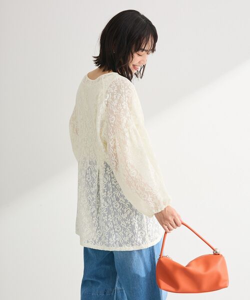 Green Parks(グリーンパークス)の「メッシュレースタック入りプルオーバー(Tシャツ/カットソー・レディース・ブラウン/ブラック/アイボリー・FREE)」の20枚目の写真
