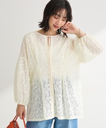 メッシュレースタック入りプルオーバー