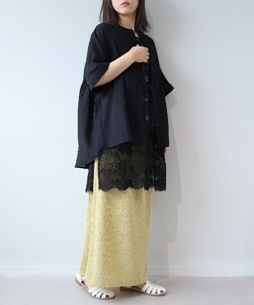 leswel(レスウェル)の「【M/L】バックシャーリングドルマンブラウス(シャツ/ブラウス・レディース・ブラック/サックスブルー/オフホワイト・M/L)」の5枚目の写真