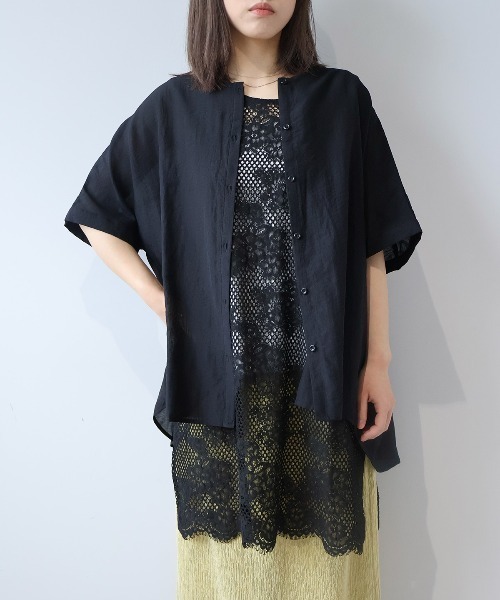 leswel(レスウェル)の「【M/L】バックシャーリングドルマンブラウス(シャツ/ブラウス・レディース・ブラック/サックスブルー/オフホワイト・M/L)」の6枚目の写真