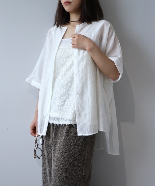 leswel(レスウェル)の「【M/L】バックシャーリングドルマンブラウス(シャツ/ブラウス・レディース・ブラック/サックスブルー/オフホワイト・M/L)」の10枚目の写真