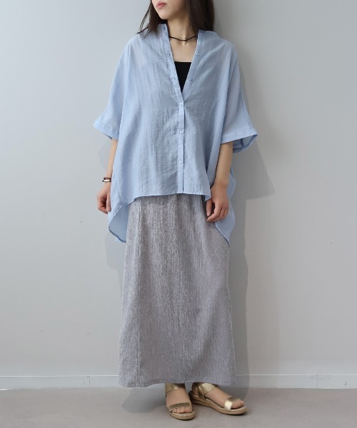 leswel(レスウェル)の「【M/L】バックシャーリングドルマンブラウス(シャツ/ブラウス・レディース・ブラック/サックスブルー/オフホワイト・M/L)」の13枚目の写真